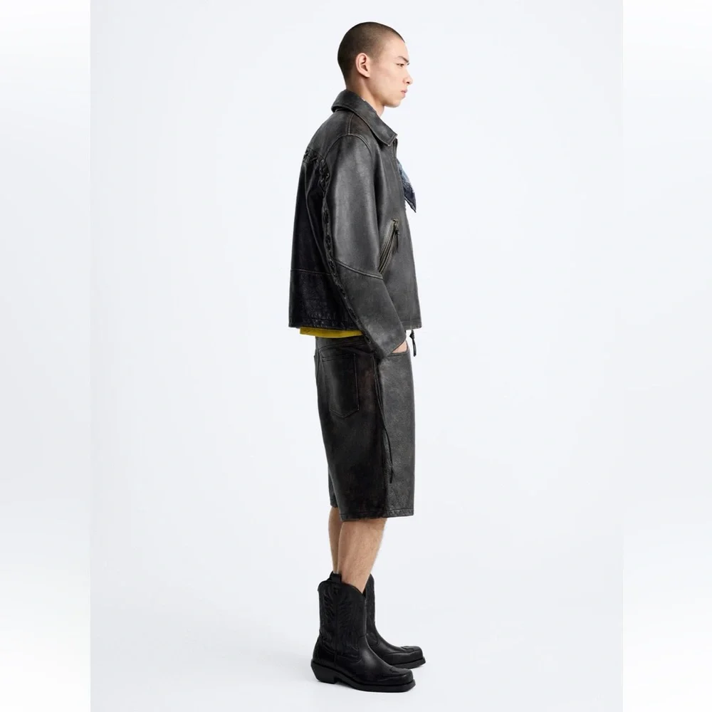 🔥Vintage Real Leather Shorts Pants New With Tags 🔥 - Picture 4 of 12